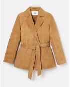 Veste en Cuir d'Agneau Mayana beige