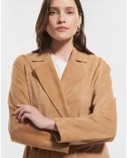 Veste en Cuir d'Agneau Mayana beige