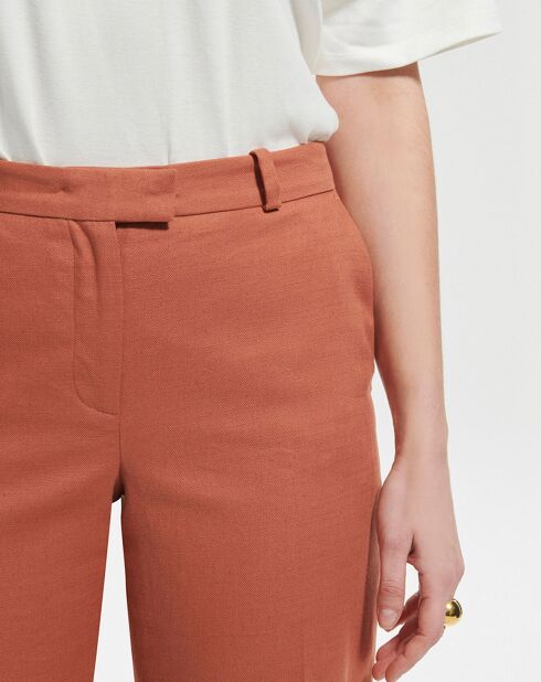 Pantalon en Coton & Lin Peete cognac