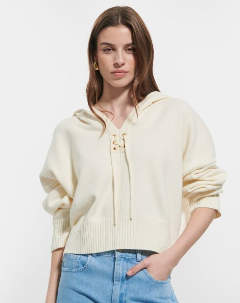 Pull en Laine & Coton Nicky ecru