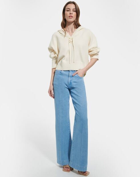 Pull en Laine & Coton Nicky ecru