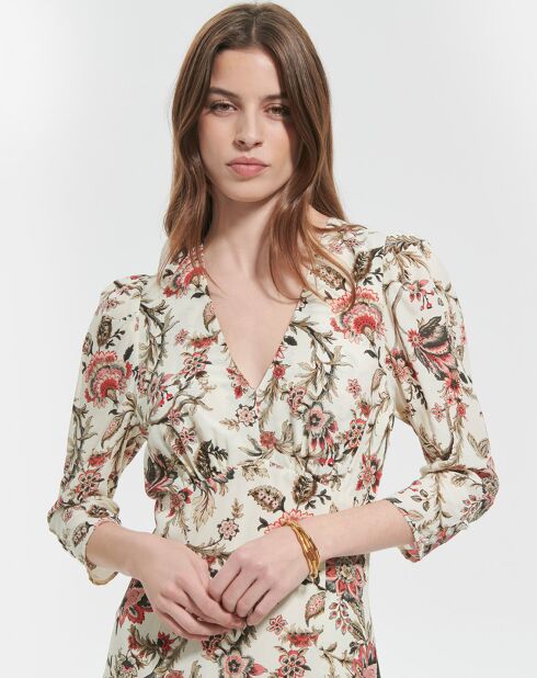 Robe en Soie mélangée Roanita imprimée