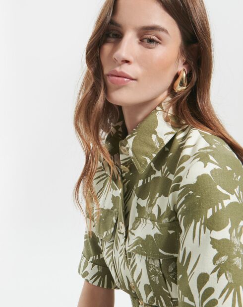 Bedruckte Jacke Valka aus Leinenmischung