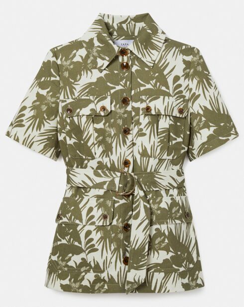 Bedruckte Jacke Valka aus Leinenmischung