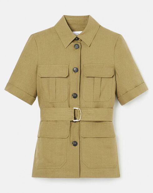 Veste 100% Lin Valka kaki