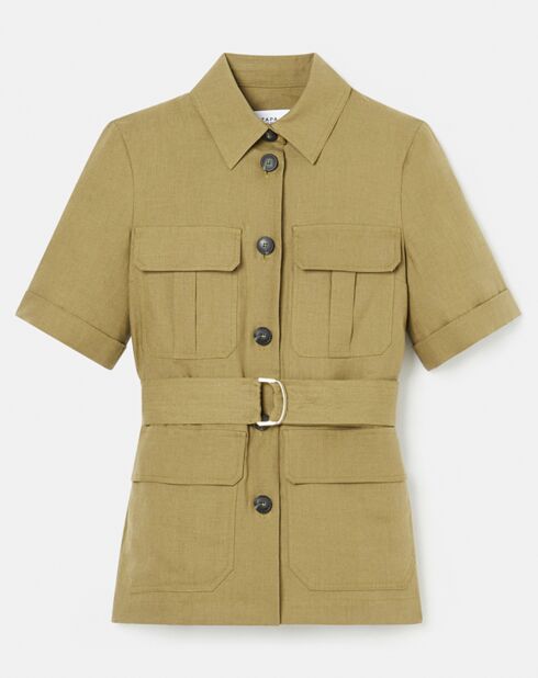 Veste 100% Lin Valka kaki