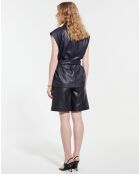 Blouson en Cuir d'Agneau Ventura nocturne