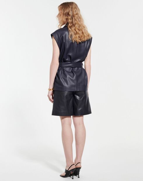 Blouson en Cuir d'Agneau Ventura nocturne