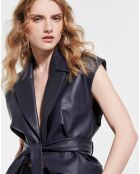 Blouson en Cuir d'Agneau Ventura nocturne