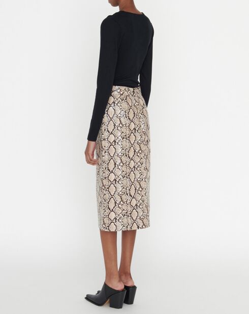 Jupe Josia imprimée python beige