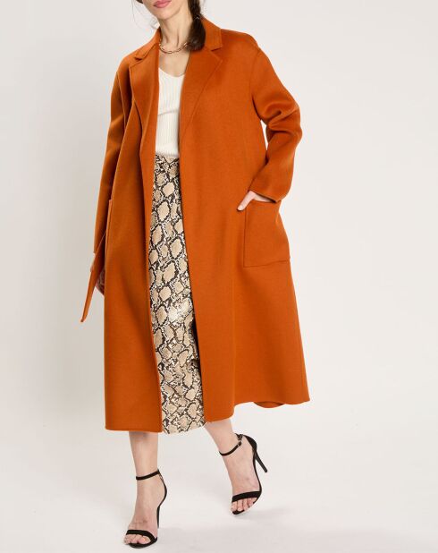 Cappotto Miramas in misto lana mattone