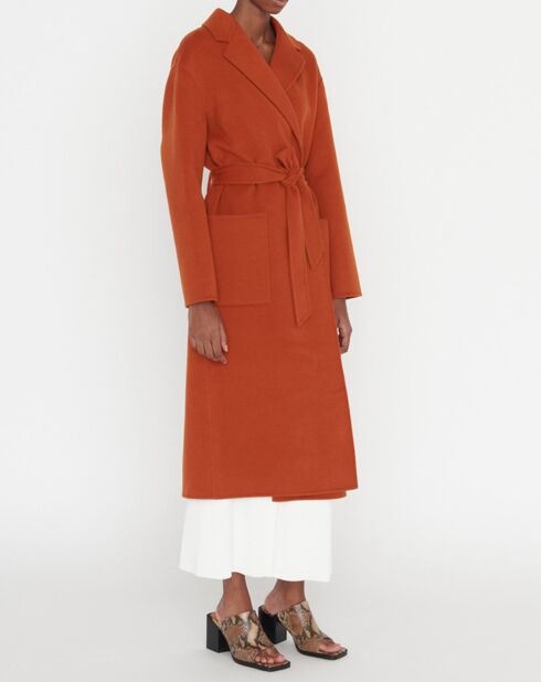 Cappotto Miramas in misto lana mattone