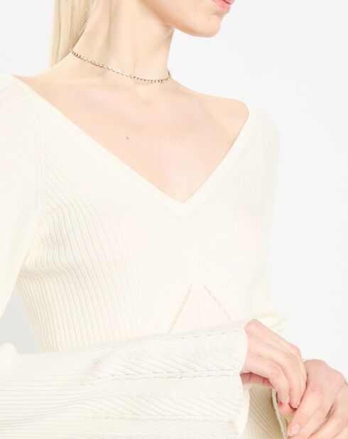 Pull en Laine mélangée Nelia écru