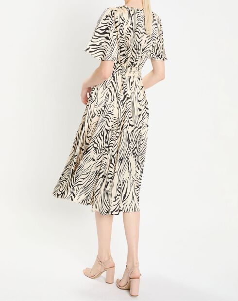 Robe Rafi imprimée zèbre noir/beige