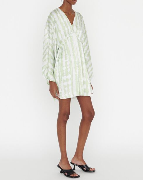 Robe Rokhya imprimée vert päle