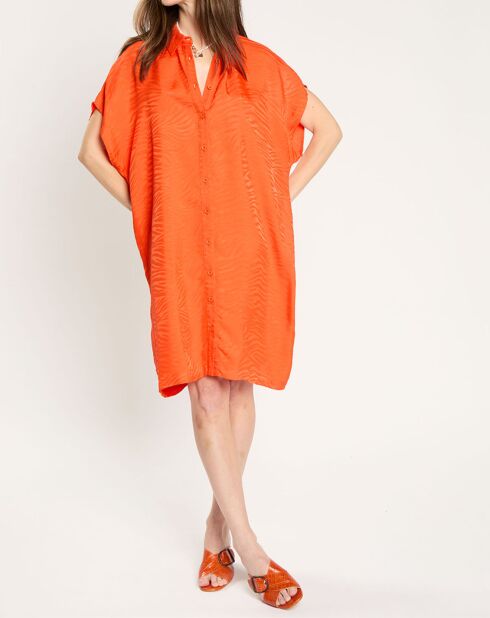 Robe Ratela motifs ton sur ton orange