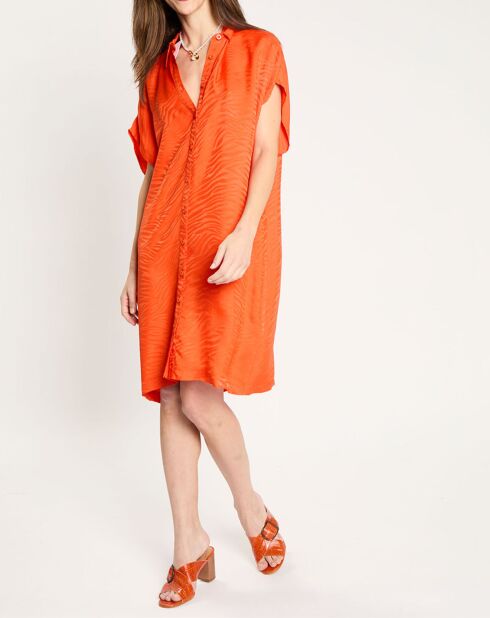 Robe Ratela motifs ton sur ton orange
