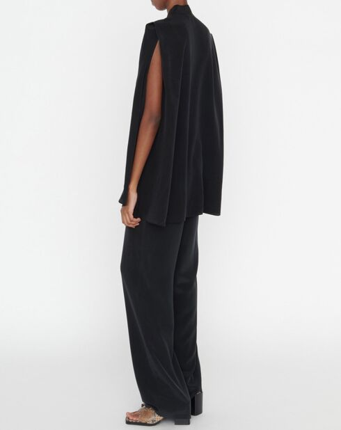 Zwarte Telo top van 100% zijde