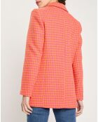 Veste Venice pied-de-poule fuchsia
