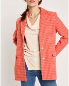 Veste Venice pied-de-poule fuchsia