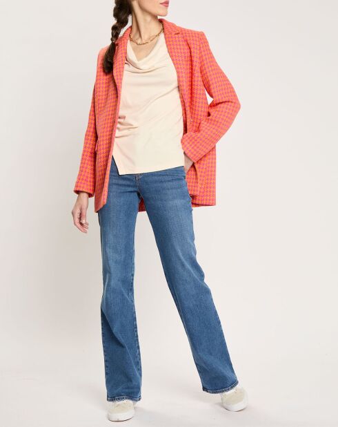 Veste Venice pied-de-poule fuchsia