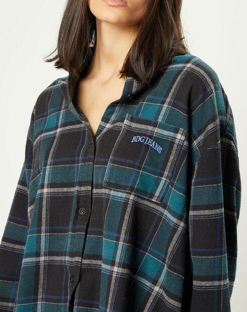 Chemise en Flanelle Sadie à carreaux vert/marine