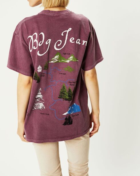 T-Shirt Dad With Map imprimé violet