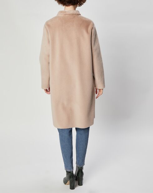 Manteau en Fausse Fourrure Olivia beige rosé
