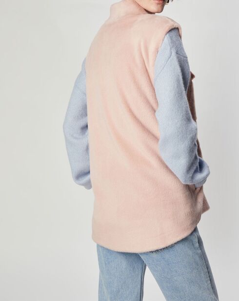 Surchemise en Fausse Fourrure Lily rose poudre