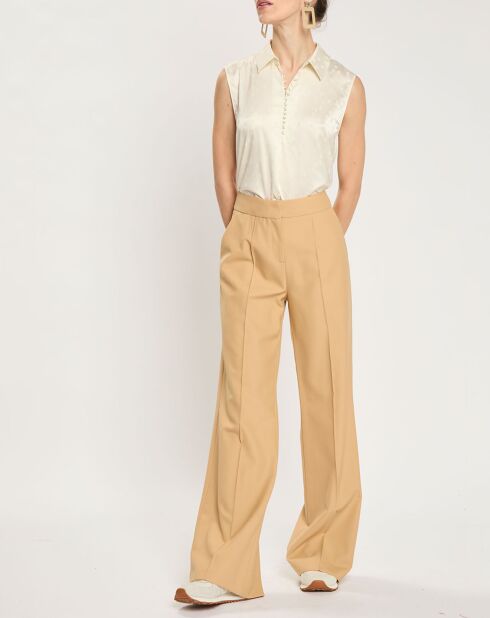 Pantalon en Laine mélangée Pervenche noisette