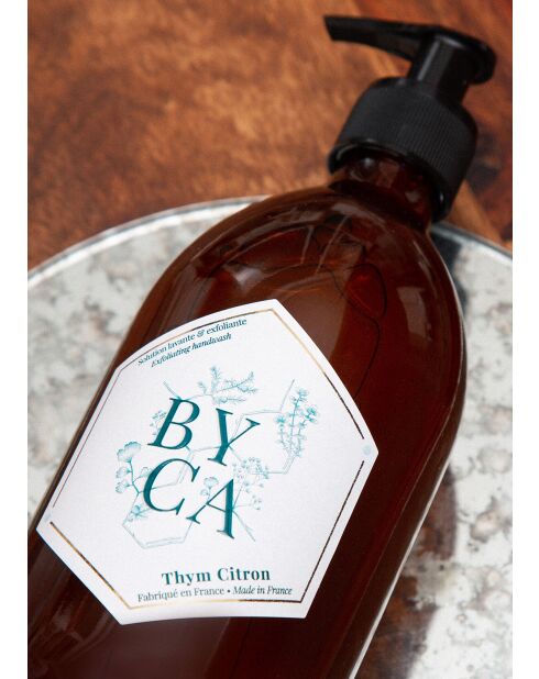 Duo de Savon exfoliant et Lait pour le corps - Flacons verre 480ml - Senteur Thym citron