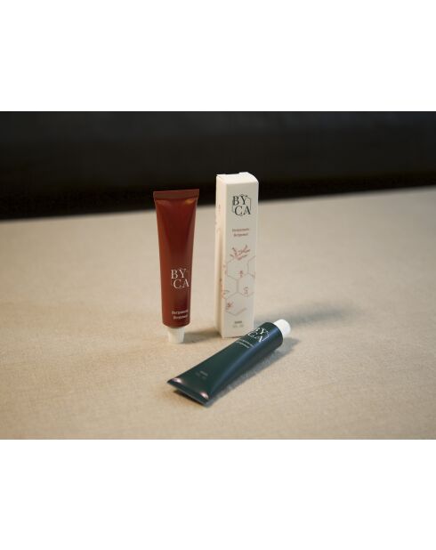 Fluweelcrème duo - glazen fles van 480 ml en tube van 30 ml - Bergamotgeur