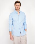 Chemise 100% Lin Gabriel bleu azur