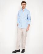 Chemise 100% Lin Gabriel bleu azur