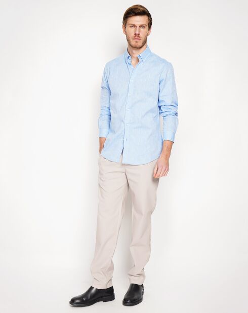 Azurblaues Hemd Gabriel aus 100% Leinen