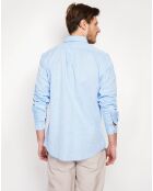 Chemise 100% Lin Gabriel bleu azur