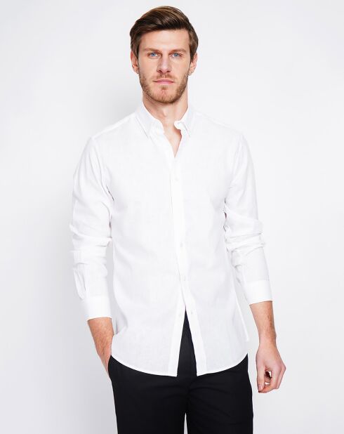 Camicia Gabriel 100% lino bianca