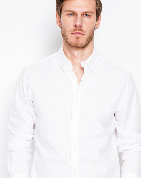 Camicia Gabriel 100% lino bianca