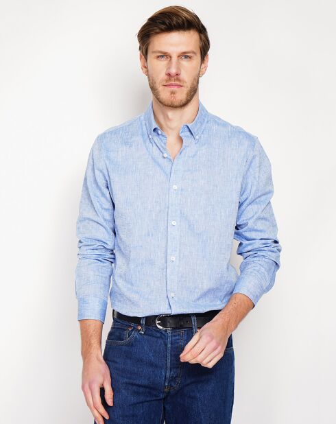 Chemise 100% Lin Gabriel bleu jeans