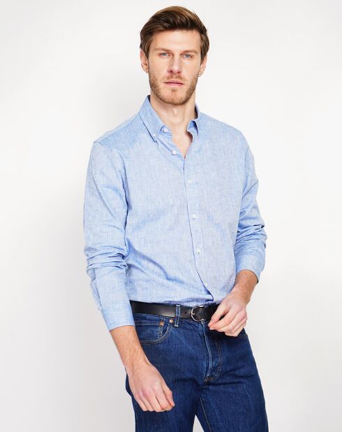 Chemise 100% Lin Gabriel bleu jeans