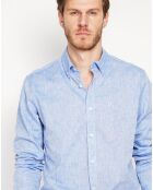 Chemise 100% Lin Gabriel bleu jeans
