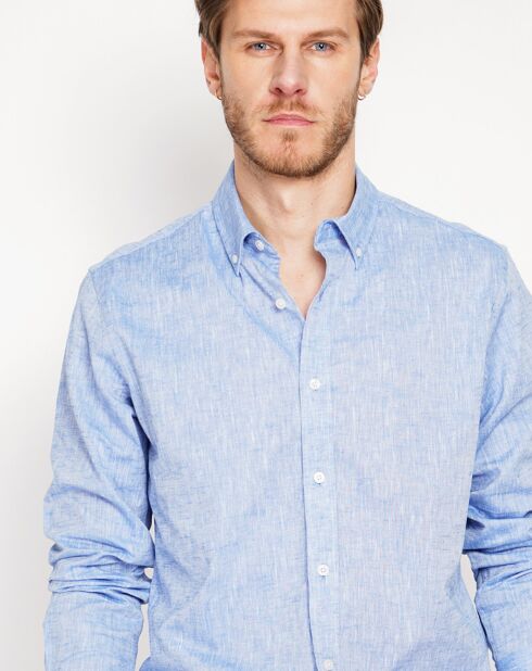 Chemise 100% Lin Gabriel bleu jeans