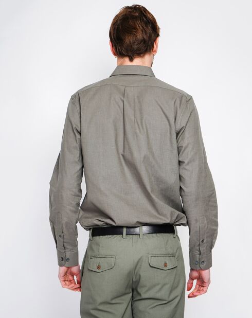 Khakigrünes Hemd Gabriel aus 100% Leinen