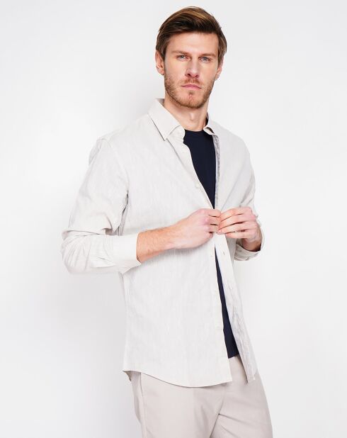 Camicia Gabriel 100% lino bianca