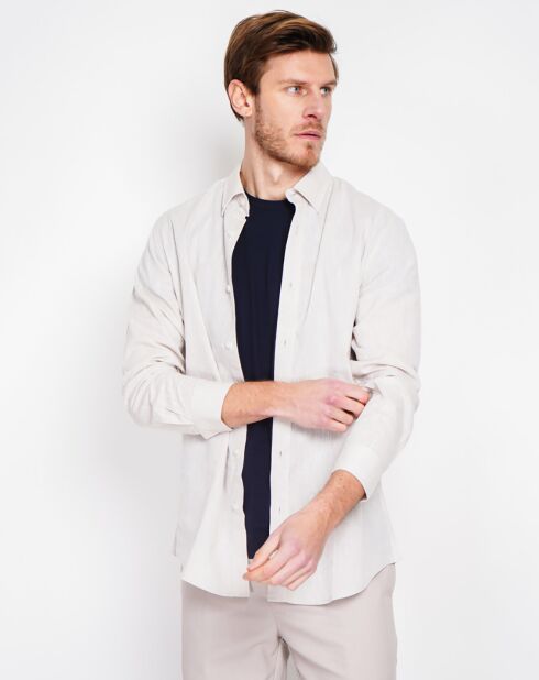 Camicia Gabriel 100% lino bianca