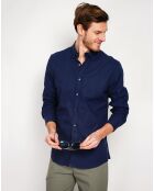Chemise 100% Lin Gabriel bleu marine