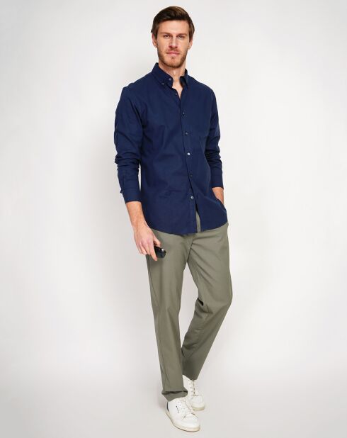 Chemise 100% Lin Gabriel bleu marine