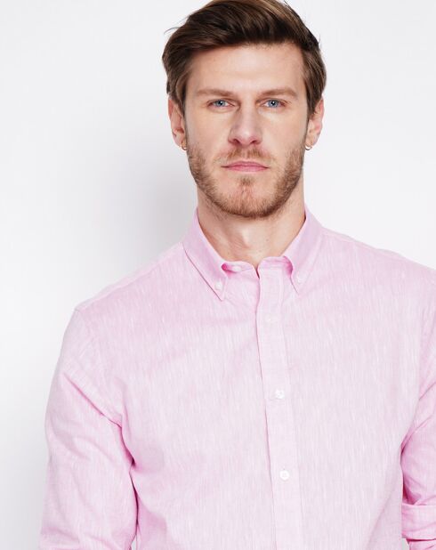 Roze overhemd van 100% linnen Gabriel