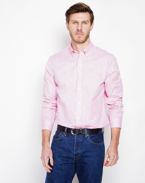 Roze overhemd van 100% linnen Gabriel