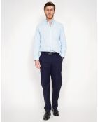 Pantalon en Lin mélangé Léo bleu marine